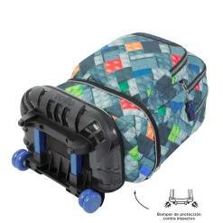 Totto - Mochila escolar ruedas desmontable bloques Tiza
