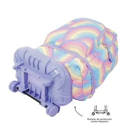 Totto - Mochila escolar ruedas desmontable arcoíris Tiza