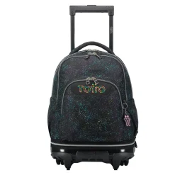 Totto - Mochila escolar ruedas desmontable salpicado color Tiza