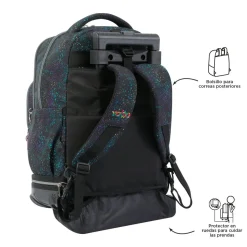 Totto - Mochila escolar ruedas desmontable salpicado color Tiza