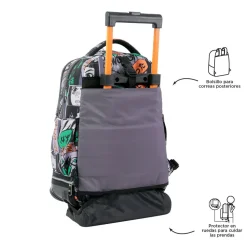 Totto - Mochila escolar ruedas desmontable manga Tiza