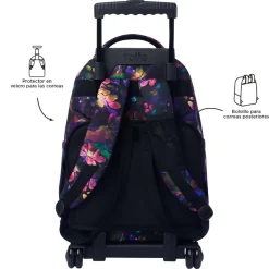 Totto - Mochila Renglones con ruedas - Flower Galaxy