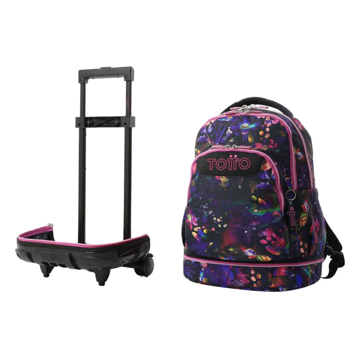 Totto - Mochila Tiza con ruedas Flower Galaxy