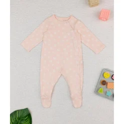 Traje de bebé salmón margaritas en todo