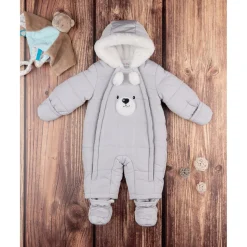 Traje de nieve de nailon para niño gris