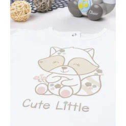 T-shirt niña blanca estampado mapache