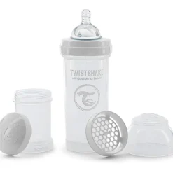 Twistshake - Biberón anticólico blanco 260 ml