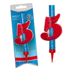 Vela pirotécnica con número 5