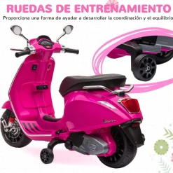 Vespa 6V con música, radio FM y ruedines Rosa