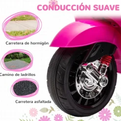 Vespa 6V con música, radio FM y ruedines Rosa