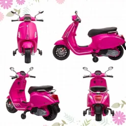 Vespa 6V con música, radio FM y ruedines Rosa