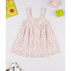 Vestido de tirantes con estampado floral para niña