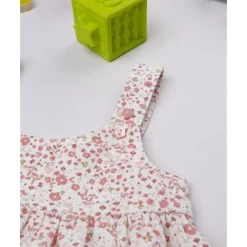 Vestido de tirantes con estampado floral para niña