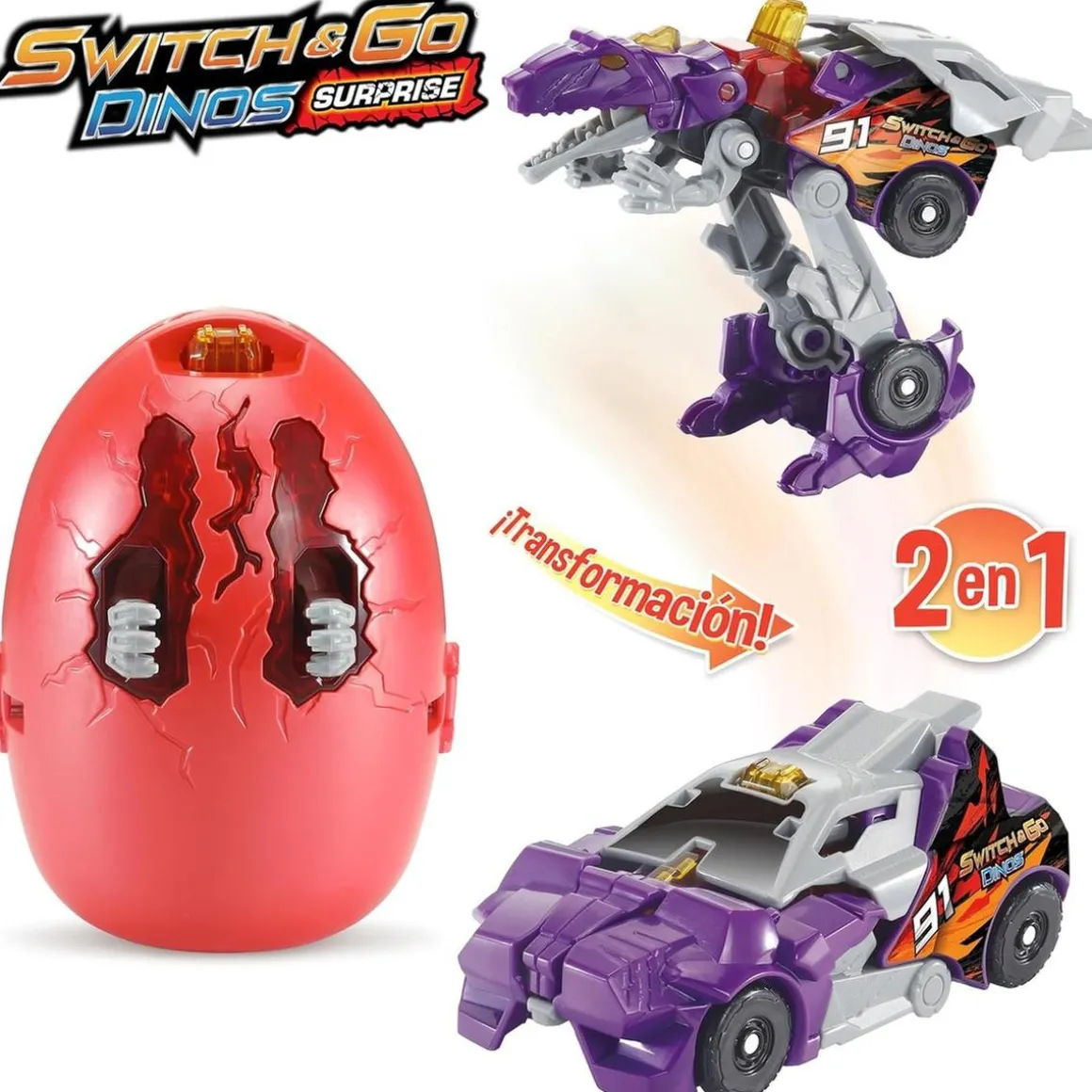 Vtech - Huevo Dino Switch&Go Transformables (Varios modelos) ㅤ